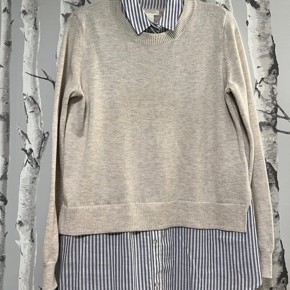 H&M Women's Beige Crewneck Sweater